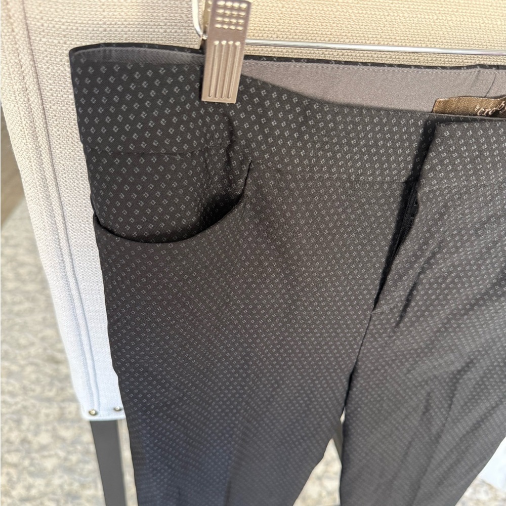 Crosby Size 6 Black Patterned Ankle Pants Slim Fit Stretch Career Workwear - Picture 4 of 8